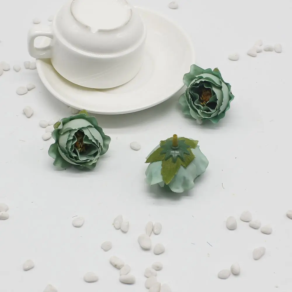 5 шт./лот 4 см розовый искусственные шелковые цветы Свадьба Ремесло головки