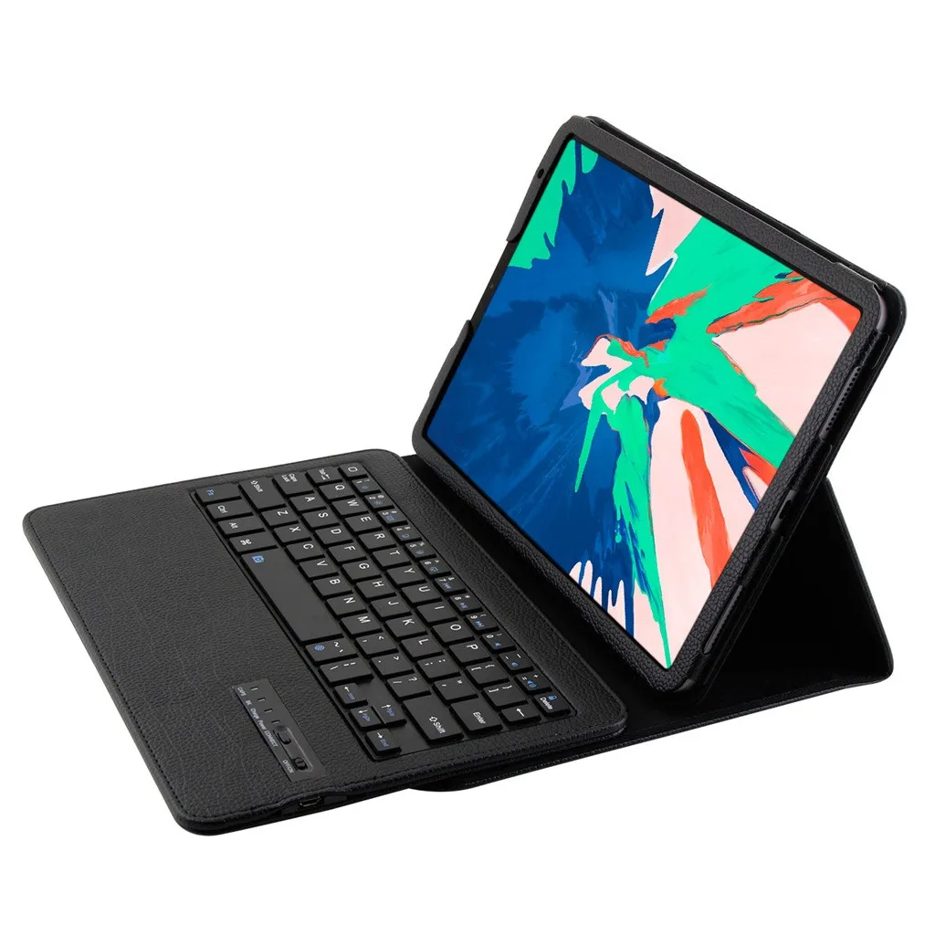Чехол VOBERRY для iPad Pro, 11 дюймов, кожный кронштейн+ Съемная Беспроводная Bluetooth клавиатура