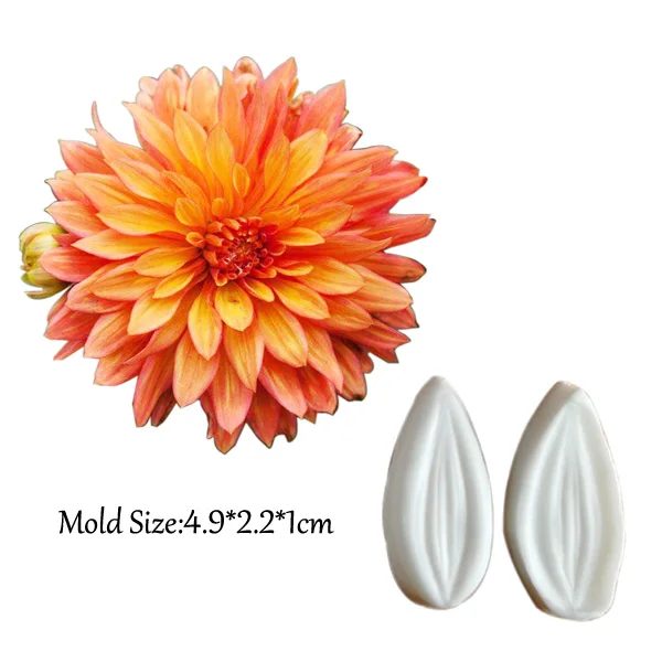 Dahlia Petal Veiner& Cutter силиконовая форма для помадки, инструменты для украшения торта, шоколадная клейкая паста, сахарное ремесло, шоколадный MoldCS272