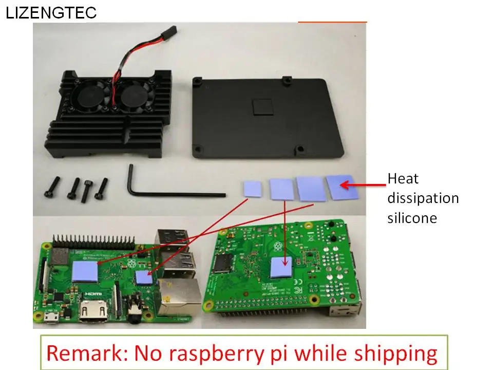 Бесплатная доставка LIZENGTEC новый дизайн алюминиевый корпус для Raspberry Pi 3 & Модель B
