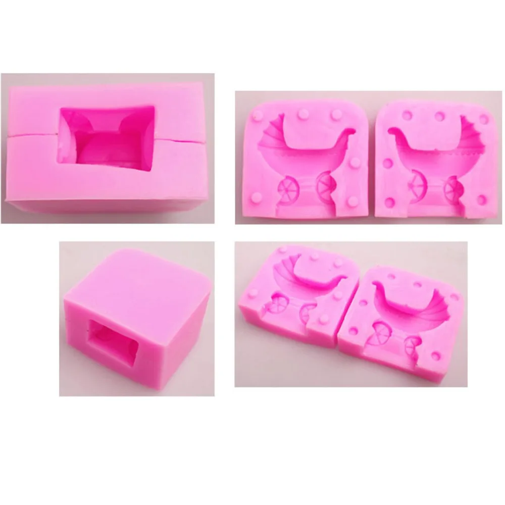 3D Детские коляски силиконовые смолы глины Формы для мыла Помады Украшения Торта