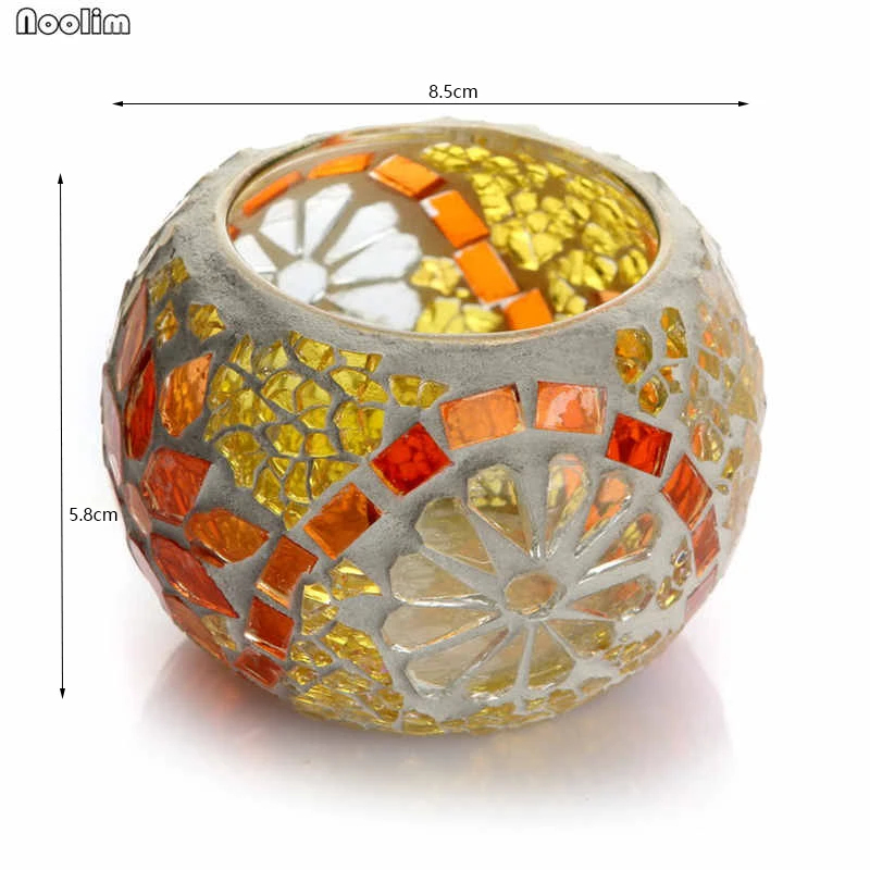 1 шт. мозаичная стеклянная Свеча Держатель Европейский ретро свадебное украшение