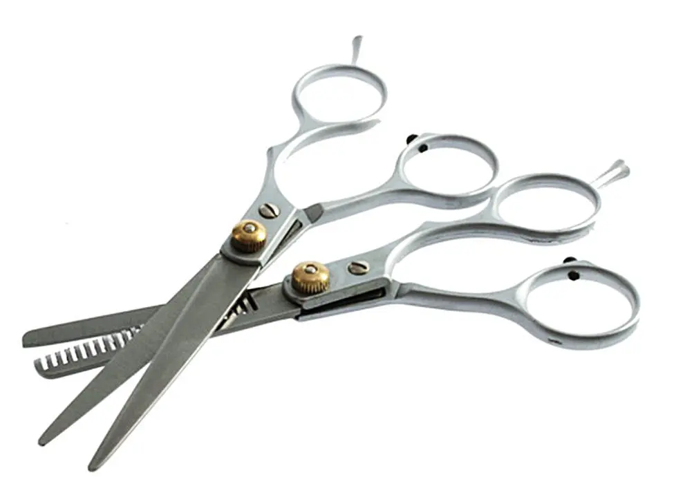 1set X Hairdressing Hair salon Cutting Thinning Shears Stainless steel Scissors Set Barber Tool Clipper Free shipping|scissor necklace|scissor