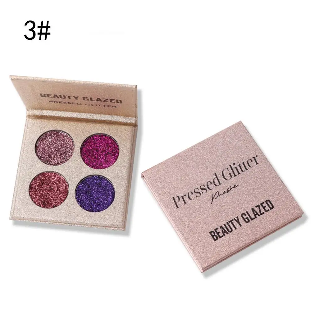 Pro Diamond Блеск тени для век 4 цвета дымчатый макияж палитра осветитель мерцающий