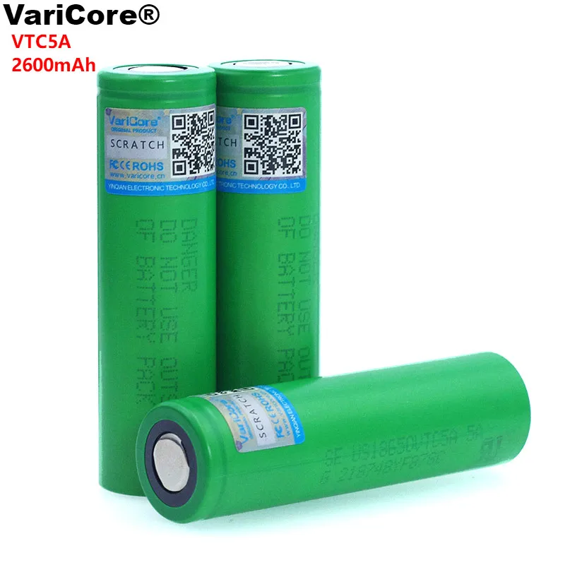 Литиевая батарея VariCore VTC5A 2600 мАч 18650 30A разряда для электронных сигарет