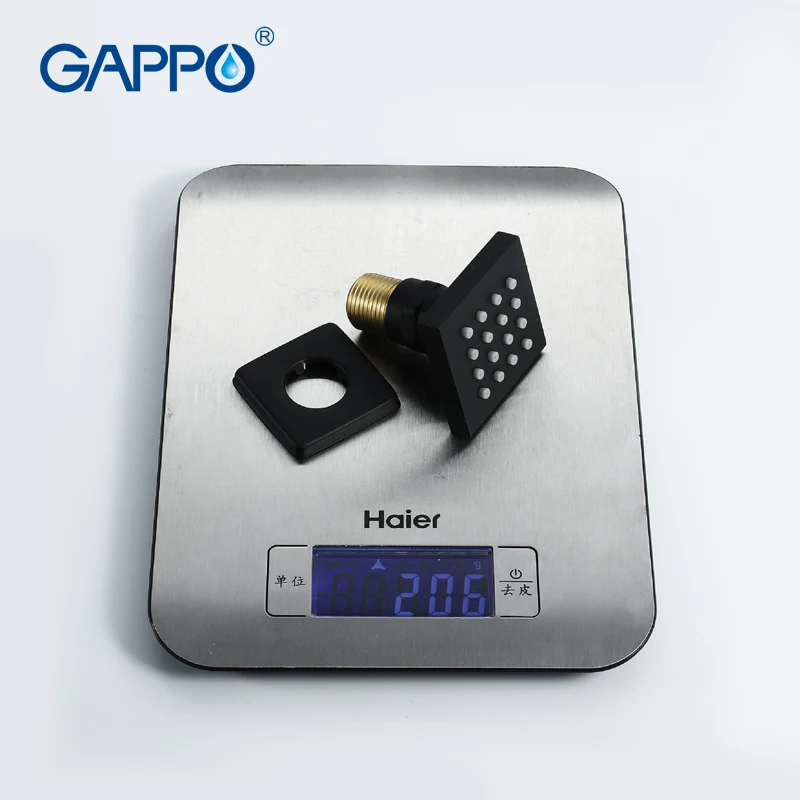 

GAPPO Bathroom Accessories Shower heads Wall Mounted Brass Black-Paint tap Square Shower Body Jet SPA Massage shower faucet