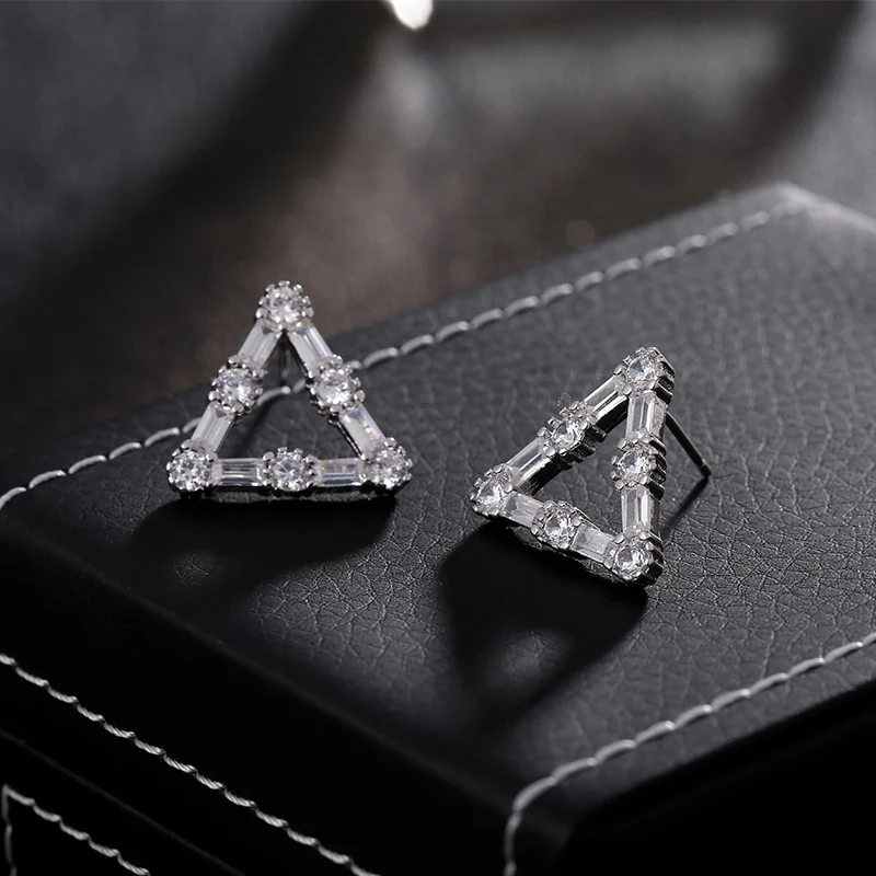 2017 корейские модные ювелирные изделия с кристаллами циркониевые Треугольные