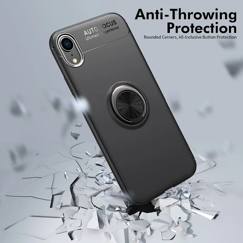 Shockproof Hybrid Case For Apple iPhone X XS Max XR XSMAX Soft TPU Silicone 360 Metal Magnetic Finger Ring Holder Back Cover |