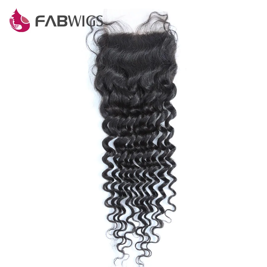 Fabwigs перуанские глубокие пучки волнистых волос с закрытием человеческие волосы