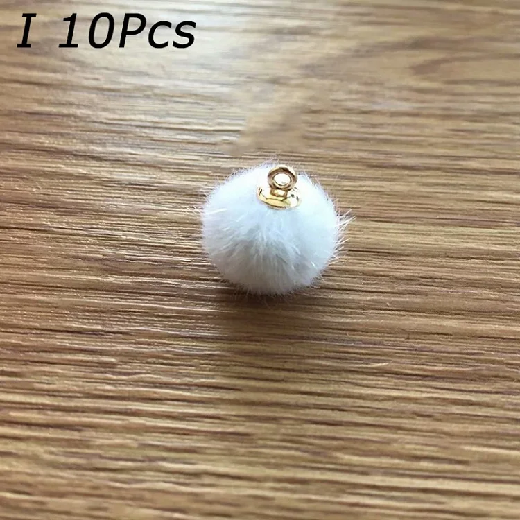 I 10 шт. мех норки круглые плюшевые помпоны шар бусины кулон для Diy серьги ювелирные изделия ремесла Одежда Ткань Швейные аксессуары - Цвет: I