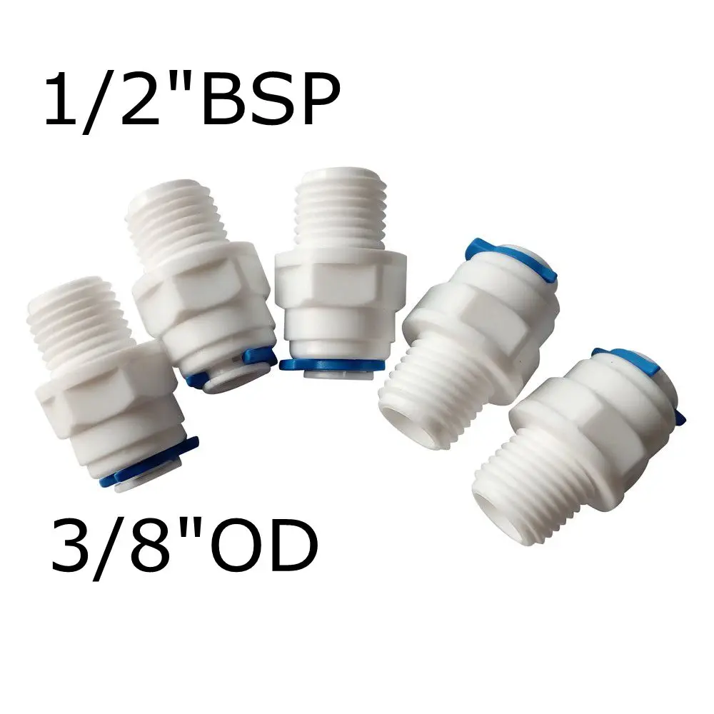 Комплект фитингов для очистки воды BSP 5 труб диаметром 3/8 дюйма БЫСТРОРАЗЪЕМНАЯ
