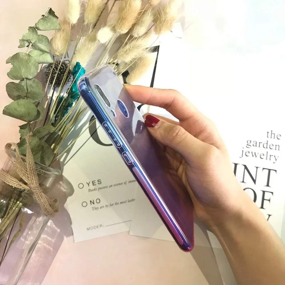 Новый цвет градиентный телефонный чехол для Huawei p20 lite 5 84 дюйм(ов) мягкий свет Nova 3e