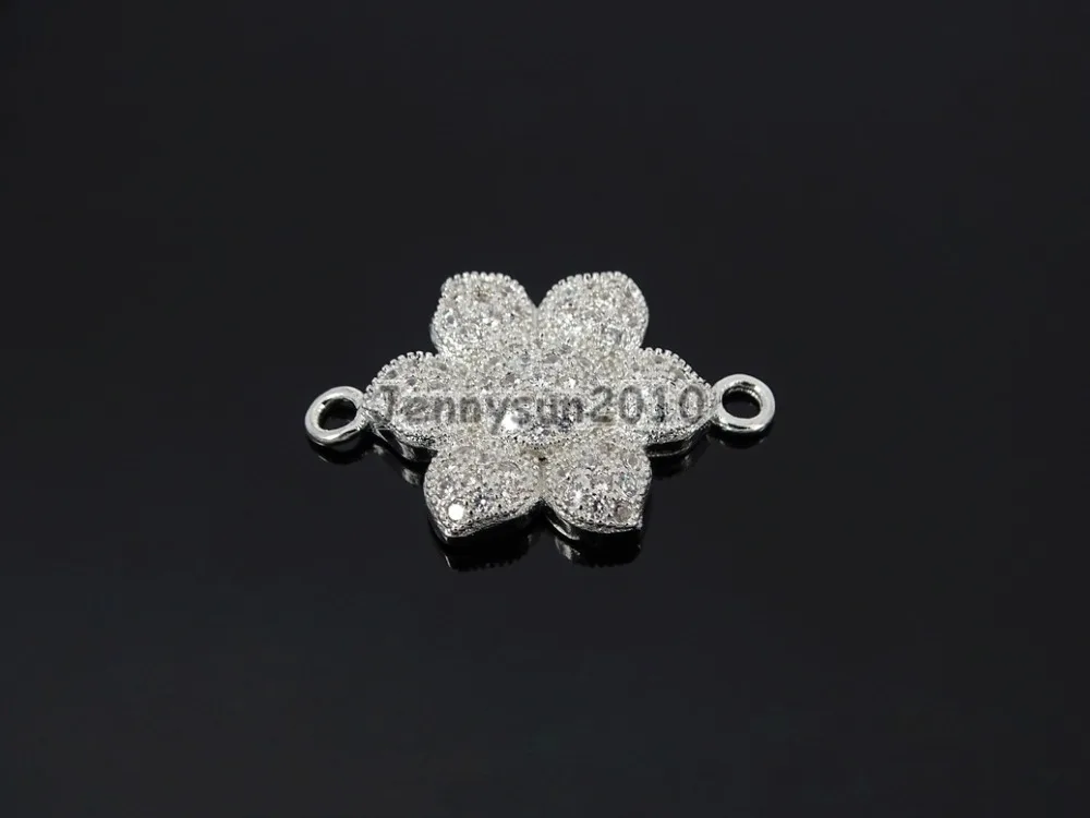 Прозрачные циркониевые камни 6 лепестков соединитель браслета очаровательные