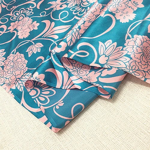 Атласная Ткань 100% чистый шелк винтажный цветочный дизайн шелковая ткань Шармез