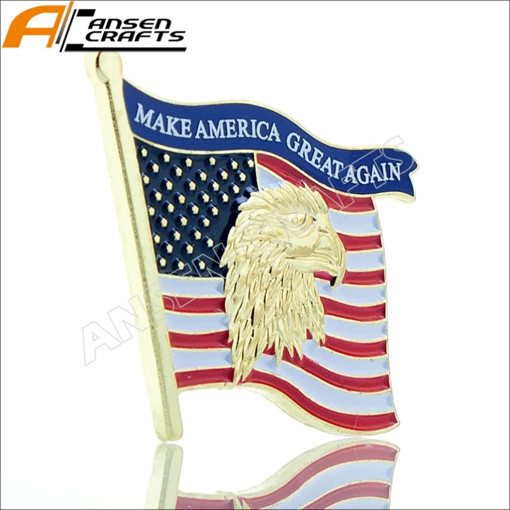 USA Presidential Election Bald Eagle Flag Lapel Pin Badge | Дом и сад