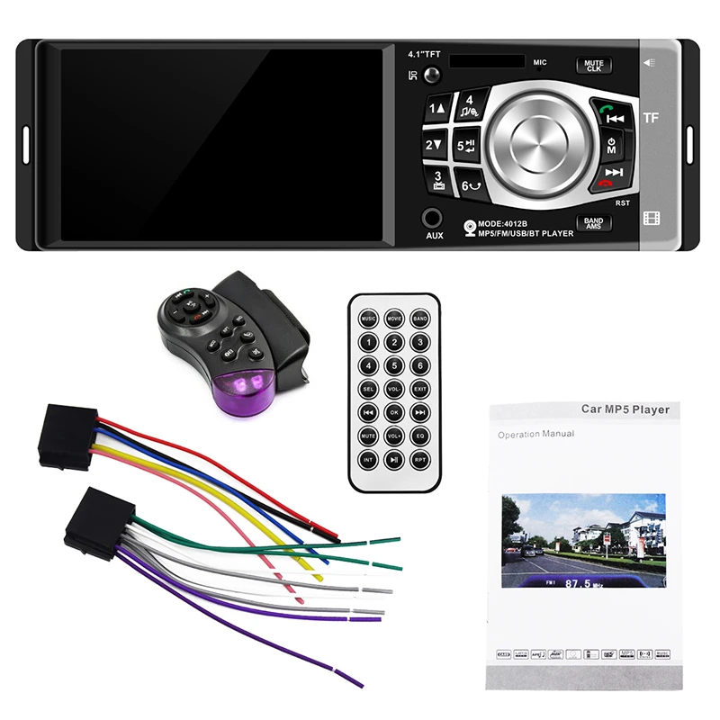 Автомагнитола 1 Din Авто Аудио 4012B 4 дюймов стерео FM Bluetooth 2 0 USB MP5 Поддержка камеры