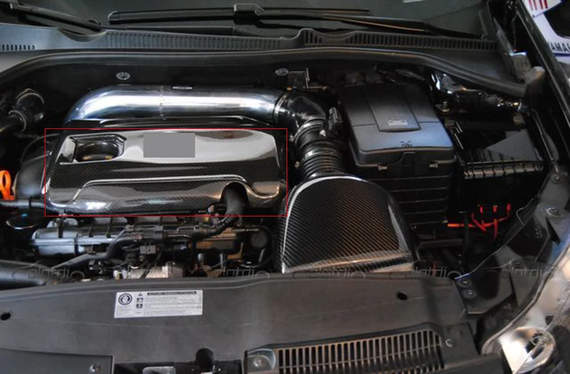 Углеродного волокна двигателя крышки клапана протектор подходят для Volkswagen GOLF VI 6 MK6 G-T-I SCIROCCO стайлинга автомобилей