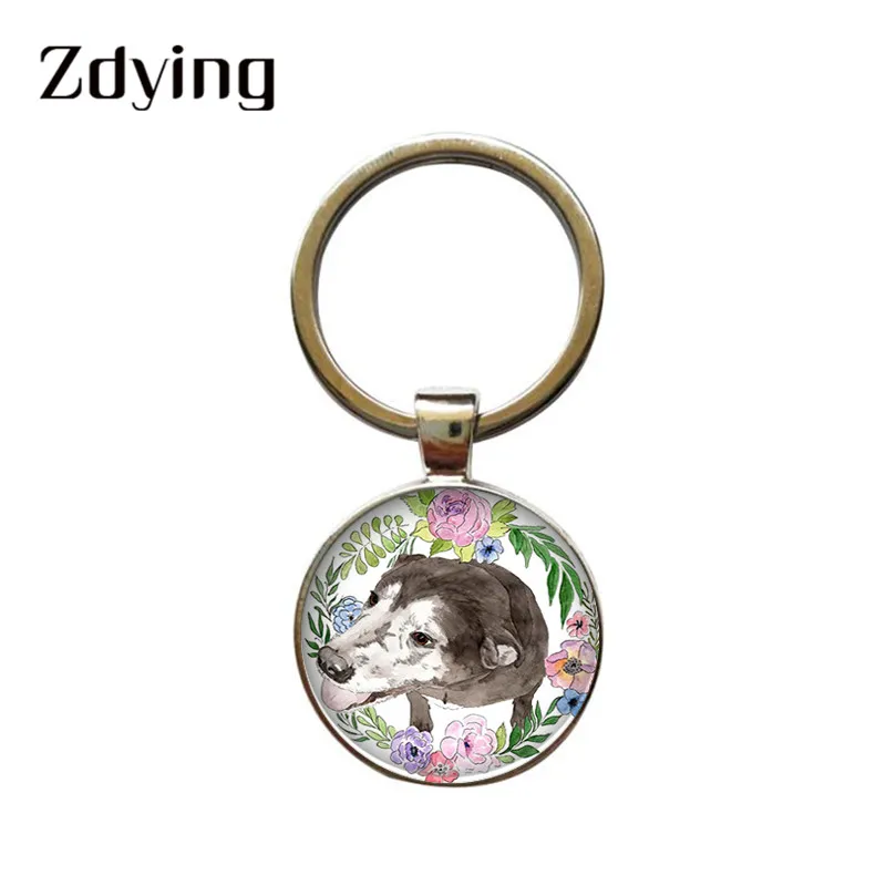 ZDYING новые животные с короной брелок цветами круглая стеклянная собака кошка лиса