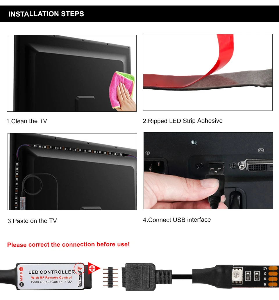 DC5V USB Светодиодная лента 5050 RGB гибкий светодиодный светильник с подсветкой 1 м 2 м 3 м HD tv PC Настольный экранный светильник лента фоновый светильник ing