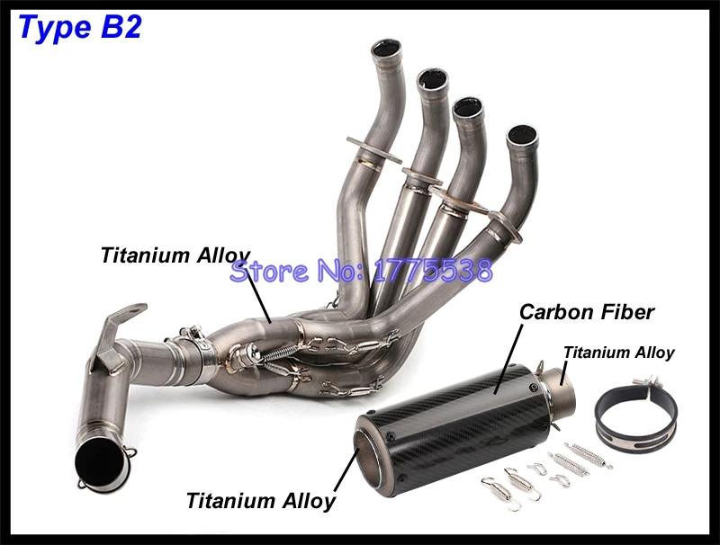 For Kawasaki Z900 2017-2020 Motorcycle Exhaust System with Titanium Alloy Collector Header Muffler Escape | Автомобили и