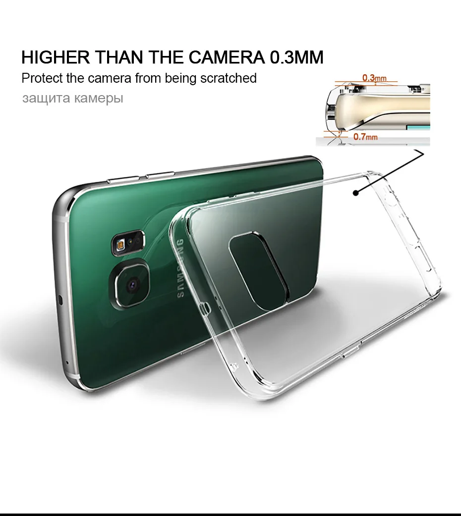Прозрачный чехол для samsung Galaxy S6 S7 edge, ультра тонкий прозрачный мягкий ТПУ силиконовый чехол, чехол для samsung S7 S6, чехол, Coque Fundas
