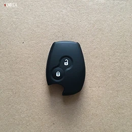 black 2 кнопки ключ автомобиля силиконовый чехол для Renault Dacia Logan Sandero Clio Megane Kangoo модус Espace брелок защитный чехол - Название цвета: black