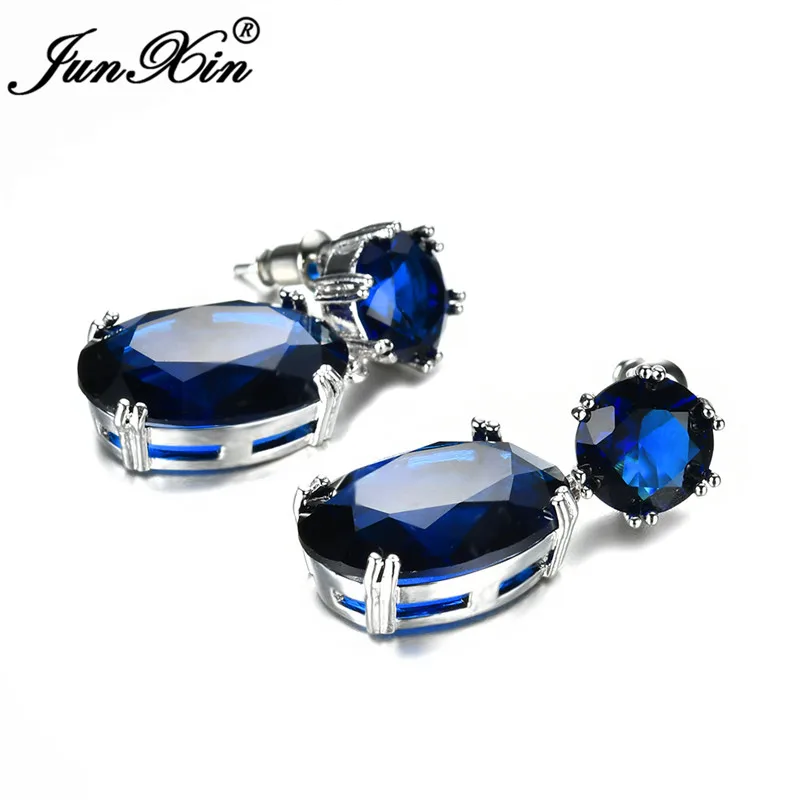 JUNXIN 9 цветов Роскошные женские Висячие серьги высокого качества заполненные