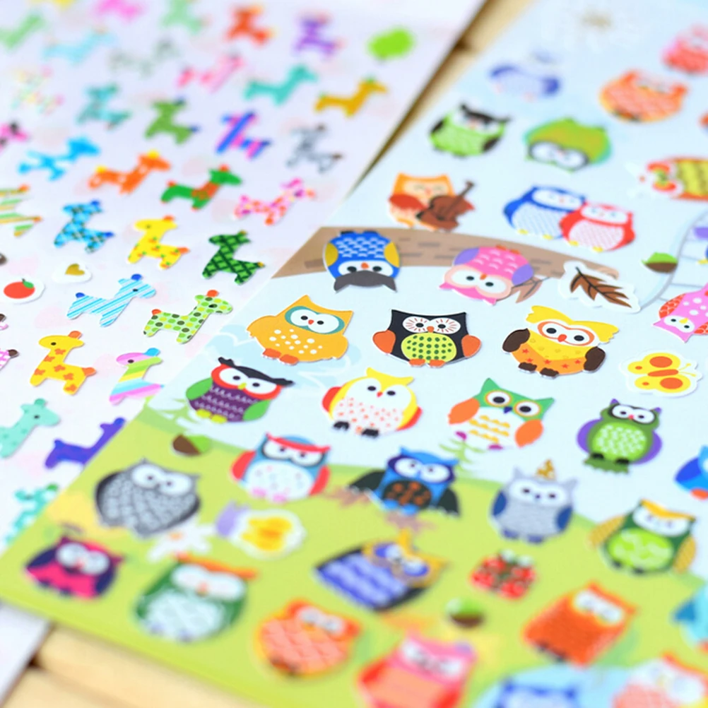 1pc Cartoon Bubble Classic 3D Animals Giraffe Owl Reward Scrapbook Stickers Toys Gift For Kids Children | Игрушки и хобби