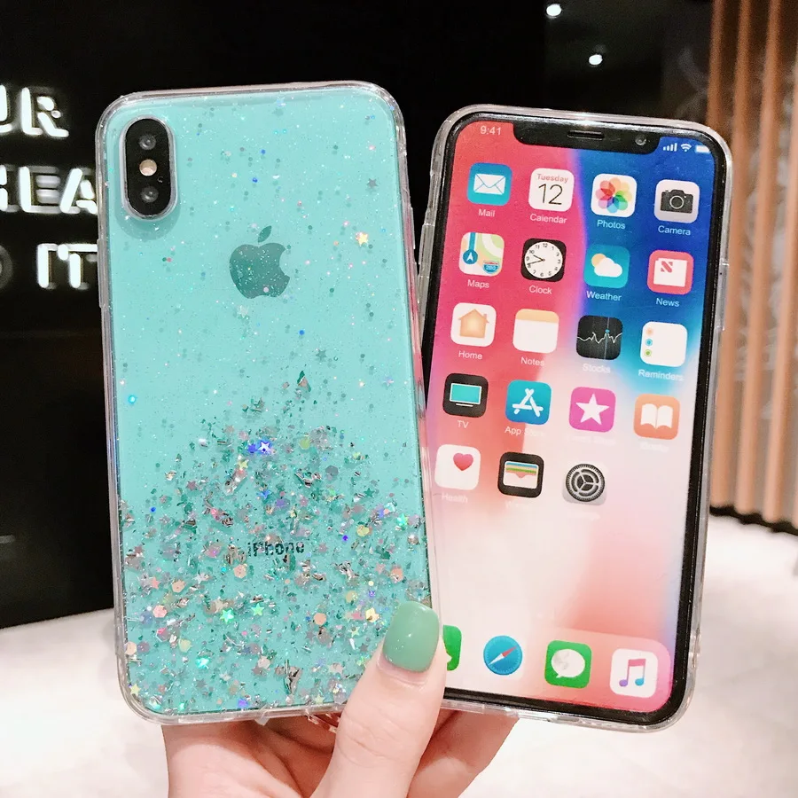Модные блестящие Чехлы для iPhone X XS Max XR 6 6S 7 8 Plus чехол Samsung Galaxy Note 9 S8 S9 S10 |