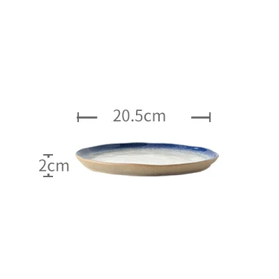 8 Inch plate Японский стиль керамические обеденные керамические тарелки блюдо, тарелка блюдо для суши рисовая Noddle чашка, столовая посуда вода Чай Кофе Кружка - Цвет: 8 Inch plate