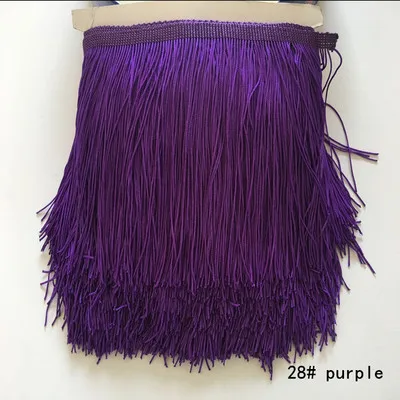 purple 1 yards 1 ярд 15 см длинная бахрома кружево кисточка полиэстер кружевная отделка Лента для латинских танцев юбка занавеска бахрома для шитья - Цвет: purple 1 yards