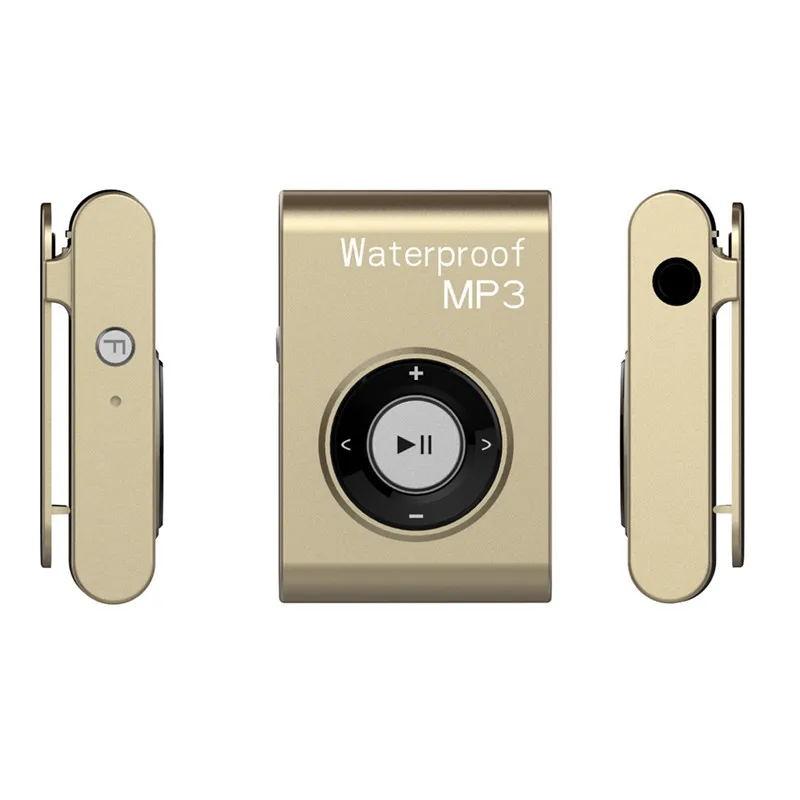 Золотой New 4GB IPX8 Waterproof MP3 Player Swimming Diving Surfing Sports Headphone Music Player with FM Clip Walkman MP3 Player - Цвет: Золотой