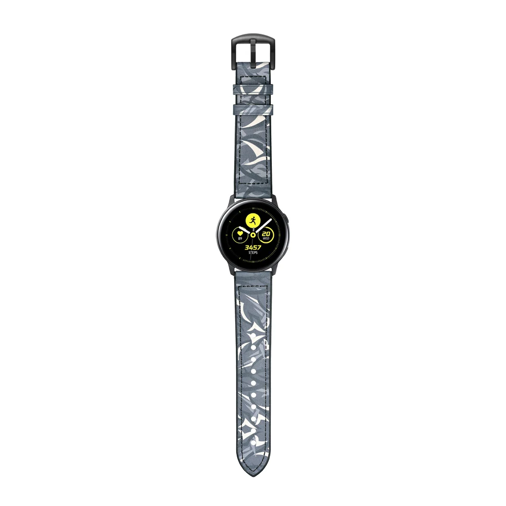 8 цветов силиконовый ремешок из натуральной кожи для samsung Galaxy Watch активный Камуфляжный узор наручный браслет ремешок для часов
