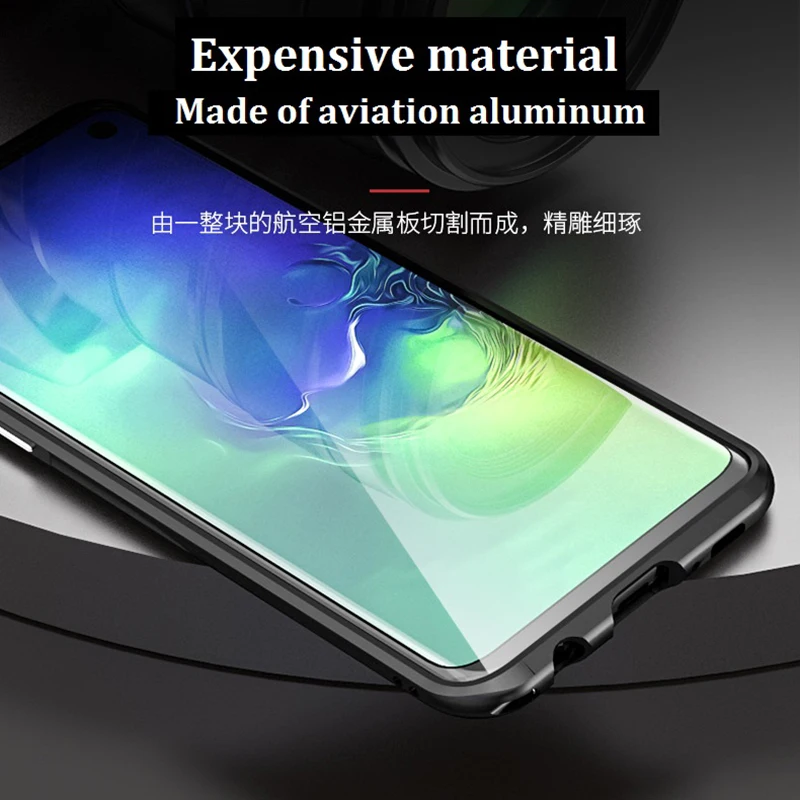 360 Передний + задний стеклянный защитный Магнитный чехол для Samsung S10 Plus S10E A30 A50 A70 A7