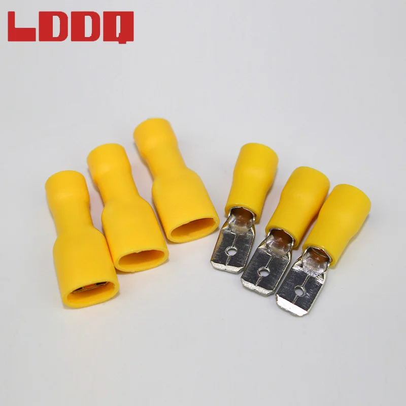 LDDQ 100 шт. высокое качество изолированная лопатка обжимные клеммы 12-10 фото мужской
