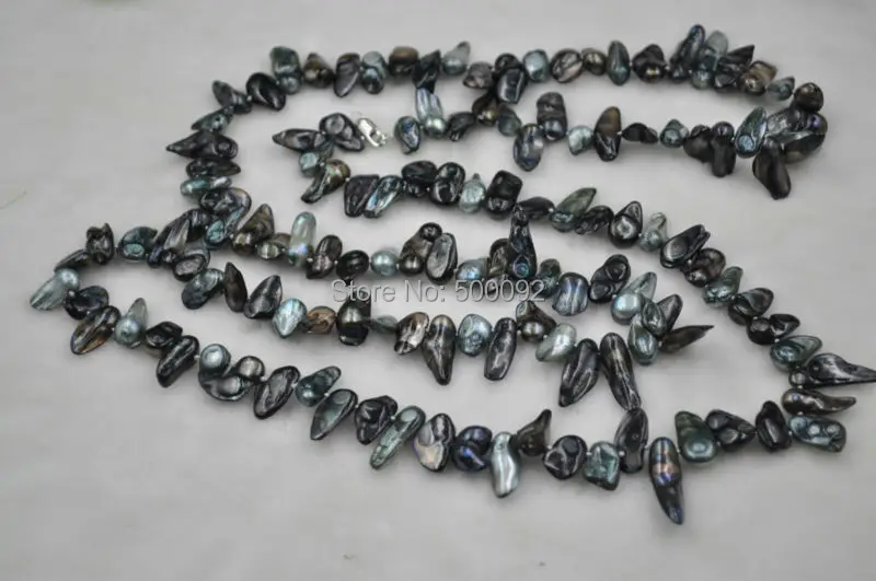 Бесплатная доставка 58 &quotдлинное черное и серое блистерное ожерелье с