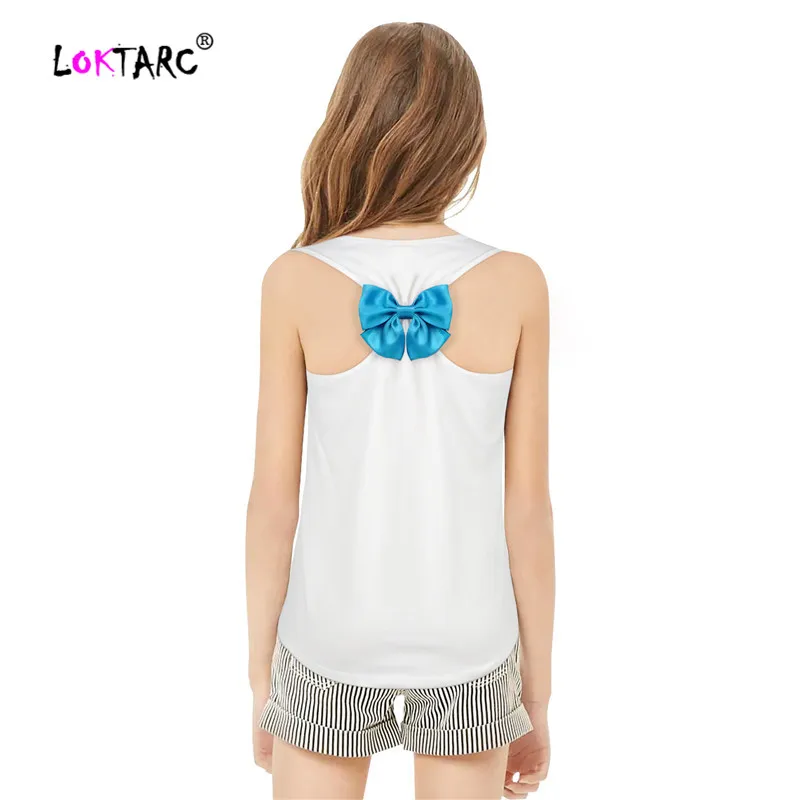 LOKTARC/топы на бретелях для маленьких девочек майка с принтом животных футболка без