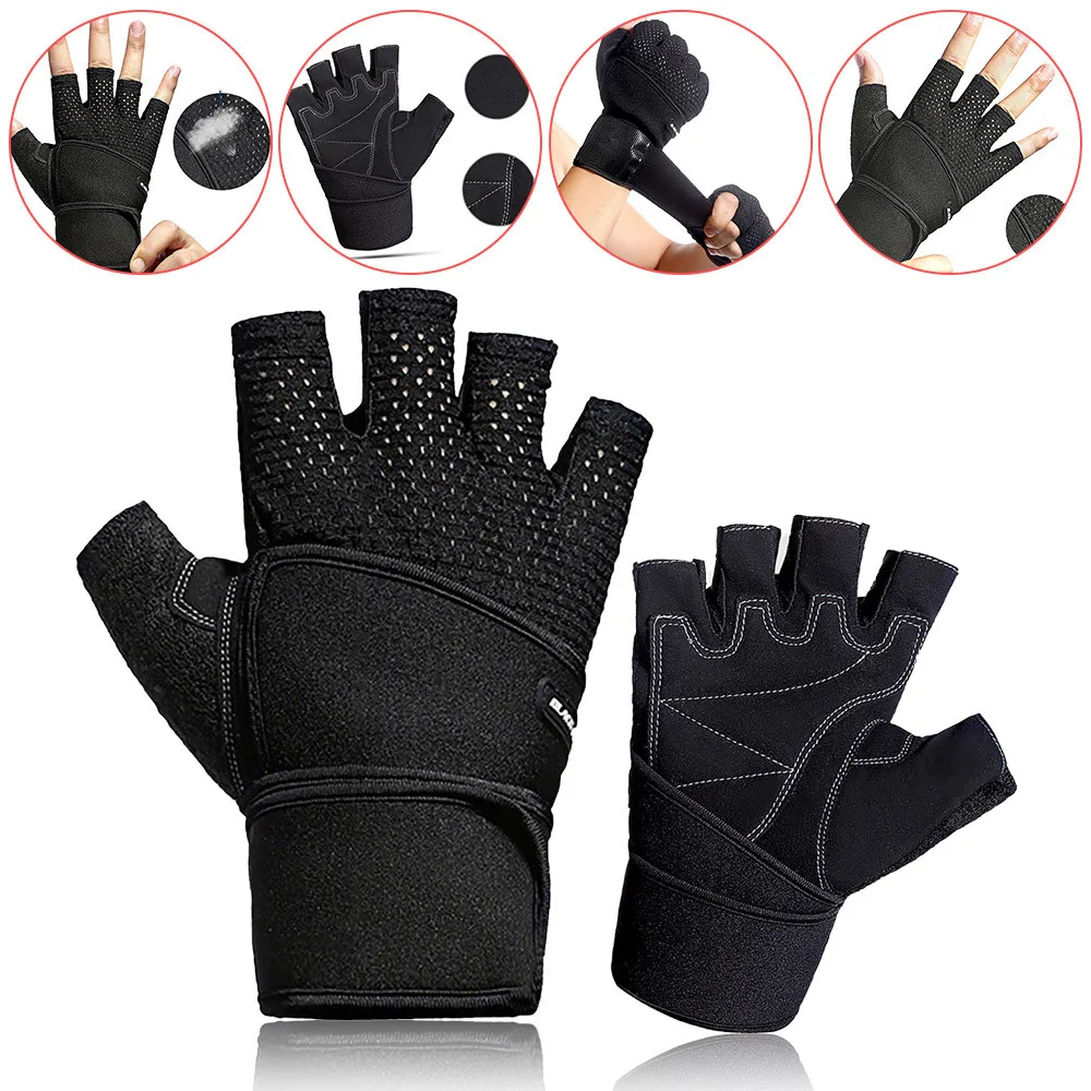 Cycling Anti-slip Anti-sweat Men Women Half Finger Gloves Breathable Anti-shock Sports Gloves MTB Bike Bicycle Glove L XL