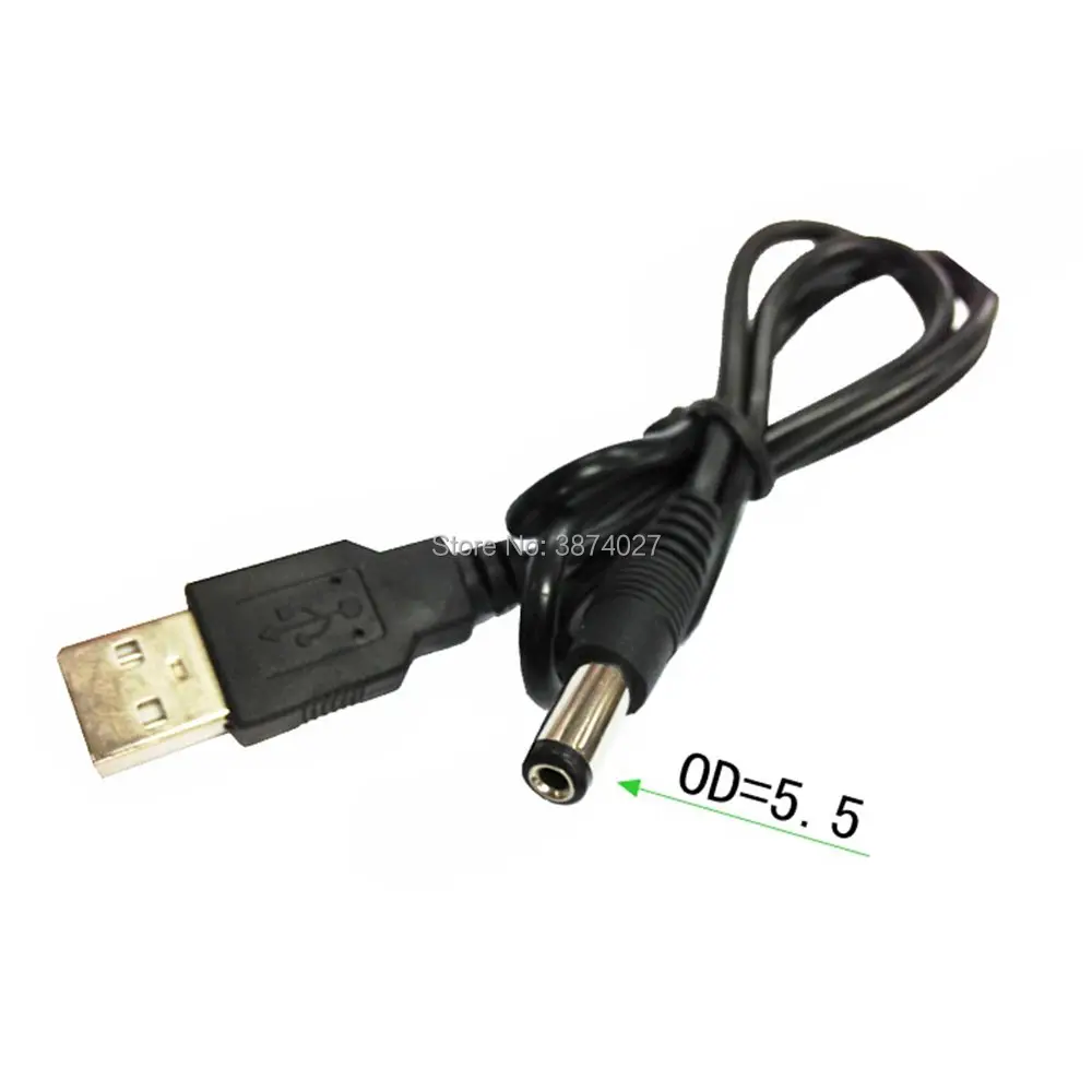 Адаптер для цилиндрического гнезда 0 8 м USB к 5 мм кабель в + DC Jack (5 5x2 1 мм)|Кабели USB| |