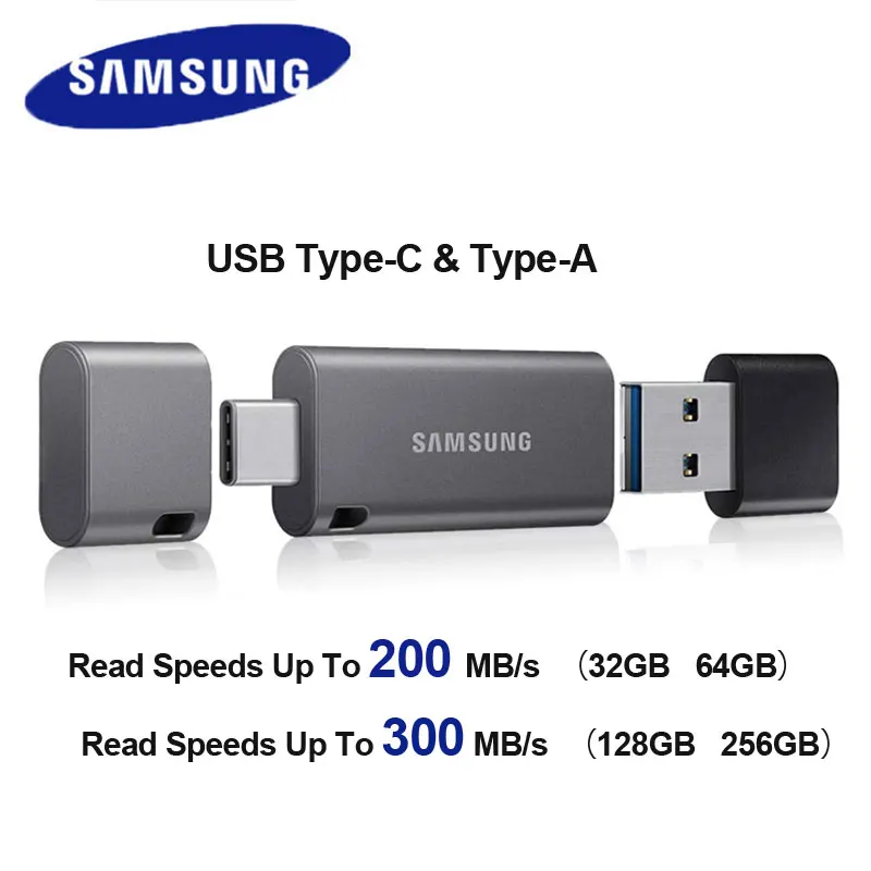 SAMSUNG USB3.1 Flash Drive Disk DUO Plus 32GB 64GB 128GB 256GB Pen Type-C/ Type-A Dual interface Pendrive Memory Stick OTG | Компьютеры и