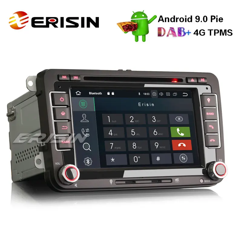 Erisin ES7948V " Android 9,0 автомобильный стерео gps Satnav CD для гольф Tiguan EOS Polo Seat Leon