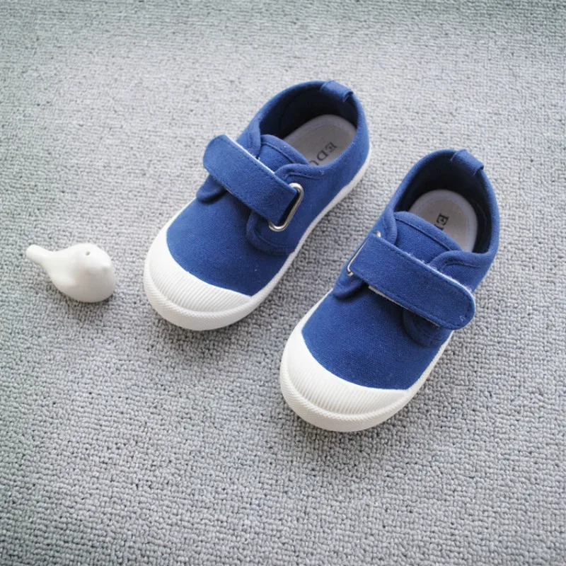 Baby Canvas Shoes Girls Kids Solid Color Children Flats Moccasins Boys Tenis Infantil Hook Loop Toddler | Детская одежда и обувь