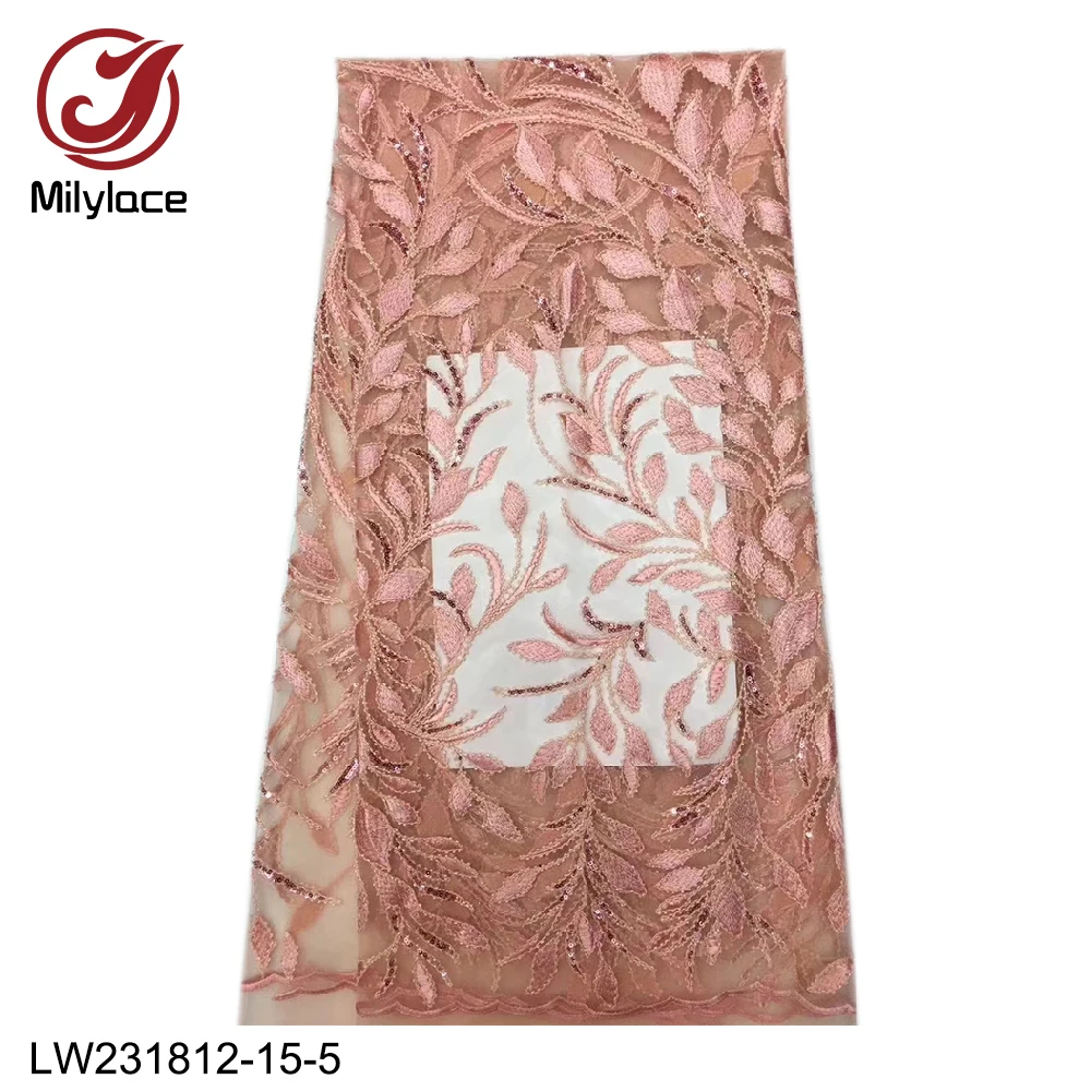 Milylace romantics French lace fabric 5 yards mesh with branch embroidery sequins for wedding party dresses LW231812-15 | Дом и сад