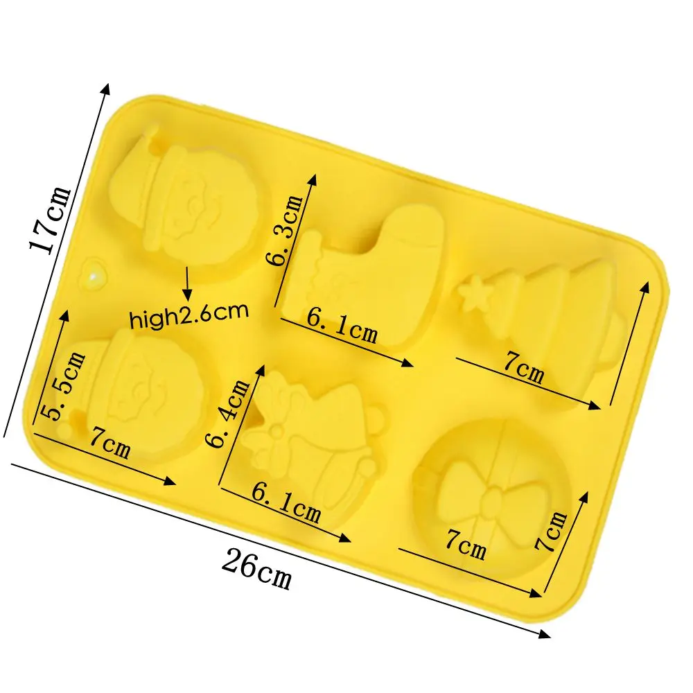 Силиконовая форма для выпечки с 6 отверстиями рождественского Санта Клауса оленя