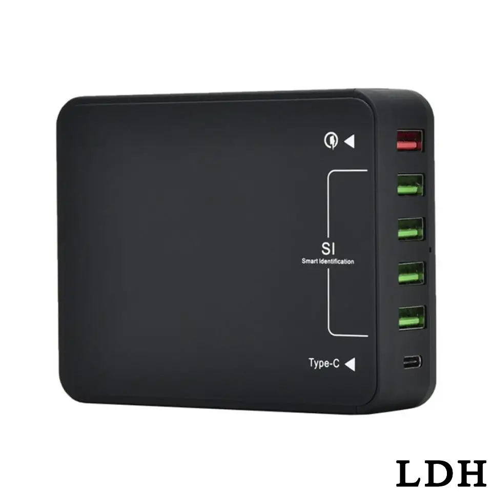 LDH 6 портов 25 Вт Qualcomm Quick Charge QC3.0 Type C для путешествий настенное быстрое зарядное
