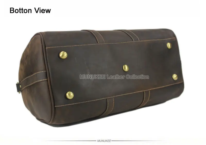 Vintage Crazy Horse Genuine Leather Travel bag Men Duffel Bag Luggage Travel Bag Large Men Leather Duffle Bag Weekend Tote Big