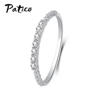 Женское Обручальное кольцо, тонкое полувечное кольцо с микро фианитом AA, ювелирное изделие из стерлингового серебра 925 пробы