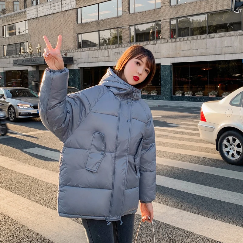 Parka Mujer 2019 Fall Winter Coat Loose Warm Cotton Padded Quilted Female Solid Color Snow Overcoat Parkas casaco feminino | Женская
