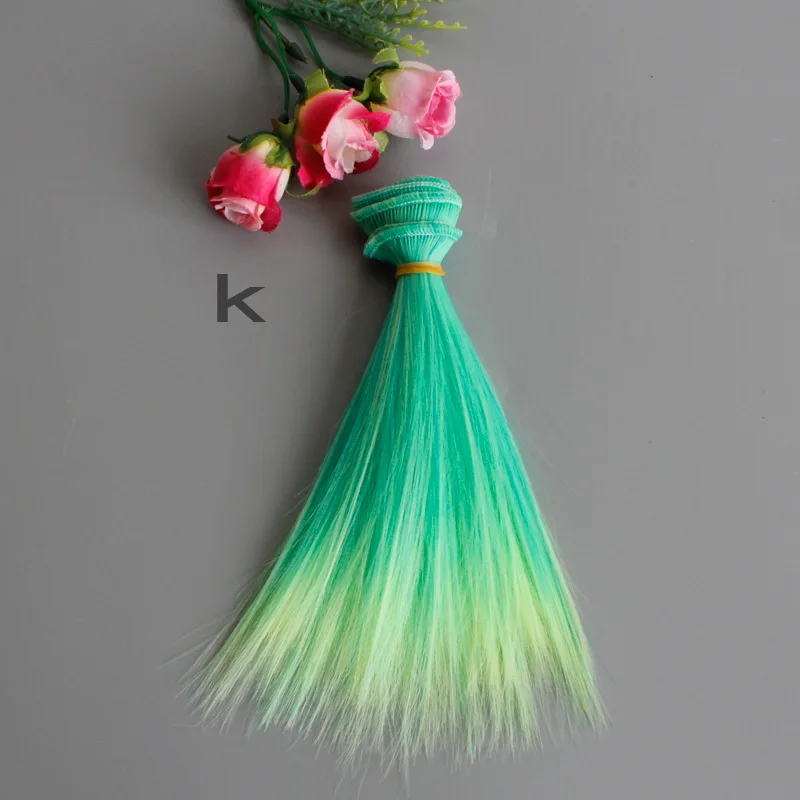 k 1 шт. 15 см прямые парики волосы утки наращивания для BJD куклы DIY аксессуары - Цвет: k