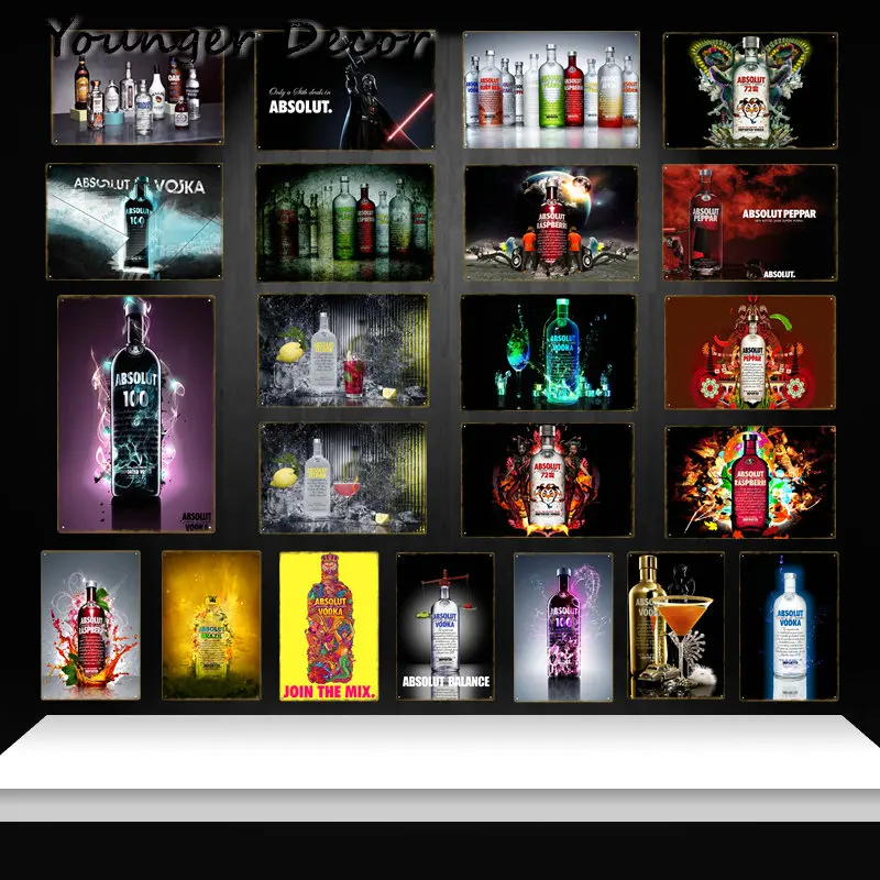 Absolut водка металлическая жестяная вывеска страна ШВЕЦИЯ Пиво Вино стены искусства печати железа плакат Винтаж Бар Паб домашний декор табличка YA205